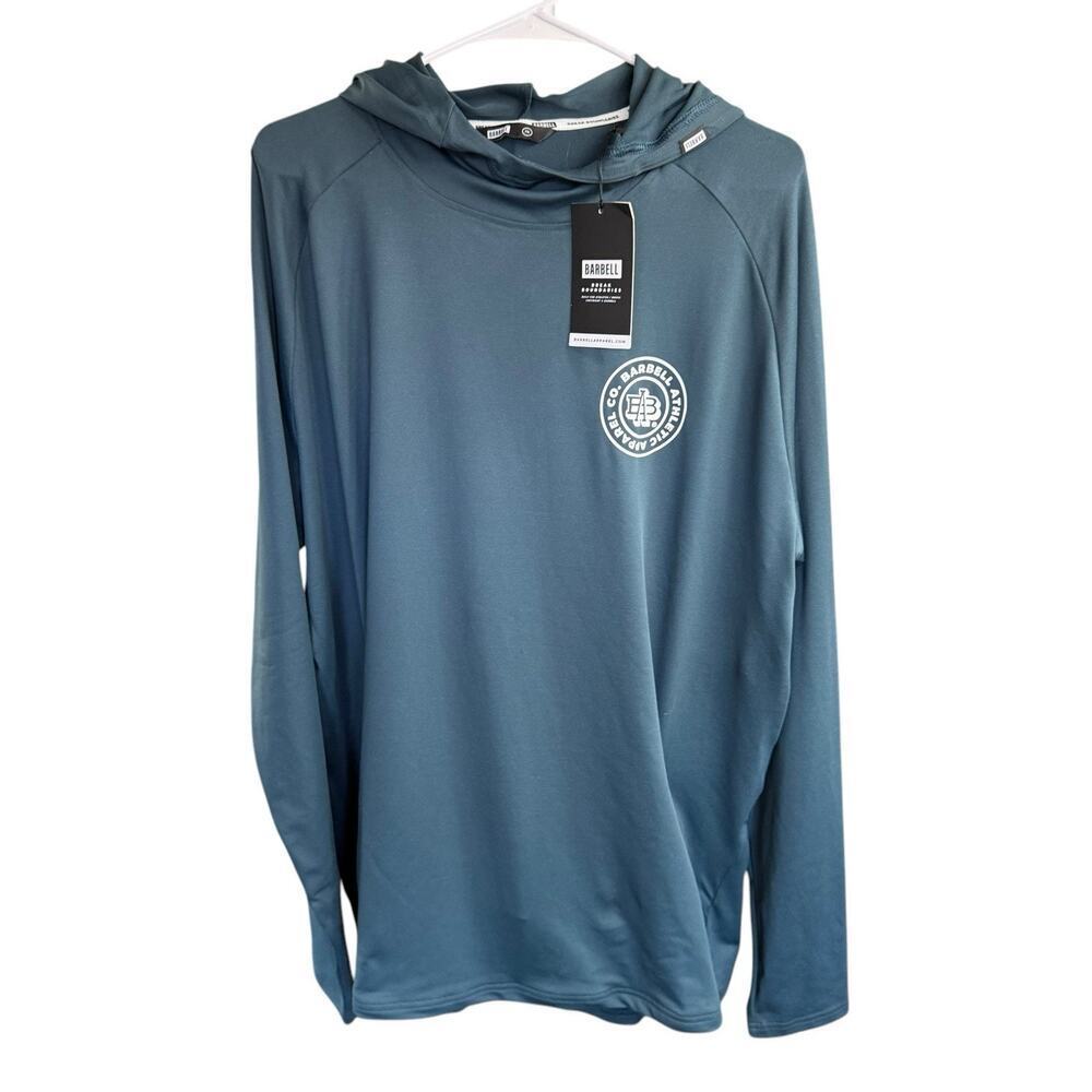 Barbell Monogram Stealth Hoodie Men's Mountain Blue 2XL XXL Stretch Athleisure